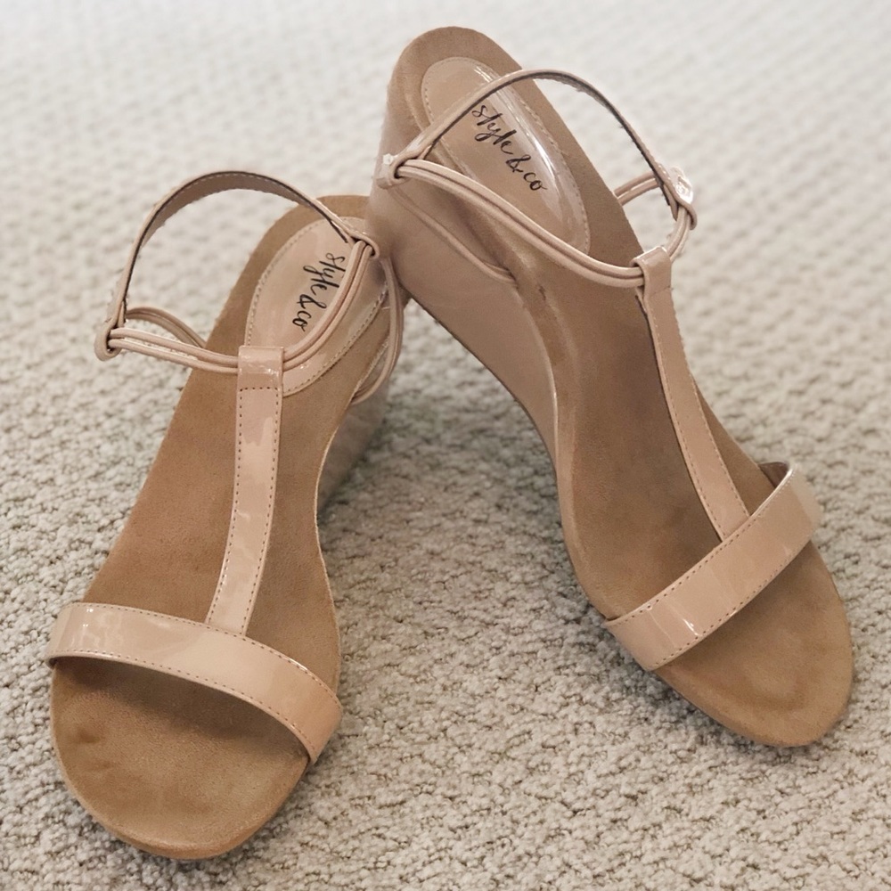 Style and Co Nude Wedges